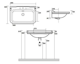 Консоль для раковину Kerasan Waldorf 9197K2 золото